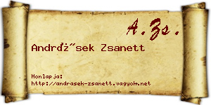 Andrásek Zsanett névjegykártya