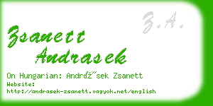 zsanett andrasek business card